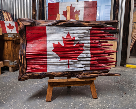 True North Woodworks™ - The Patriot Carved Canadian Flag