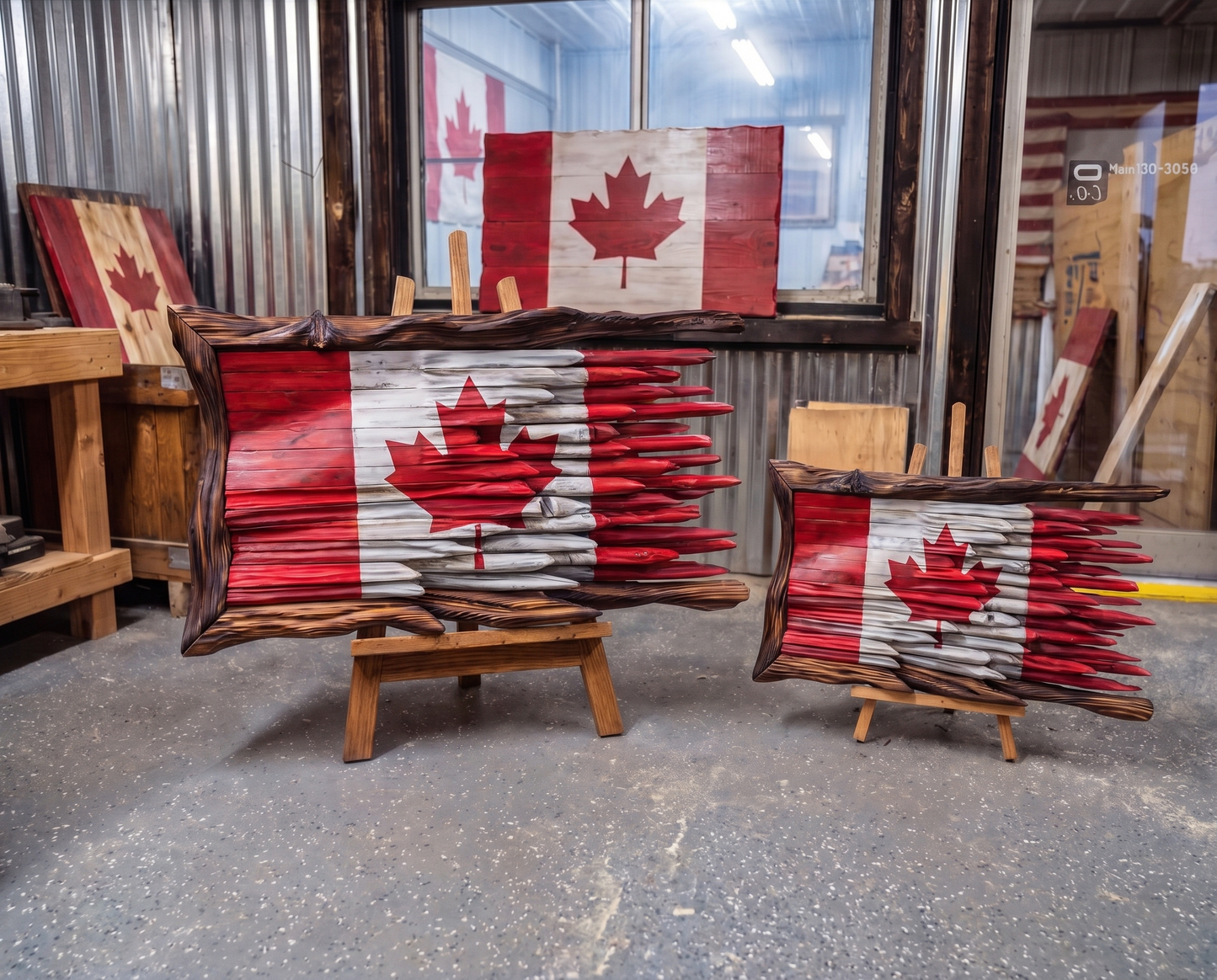 True North Woodworks™ - The Patriot Carved Canadian Flag